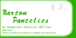 marton pantelics business card